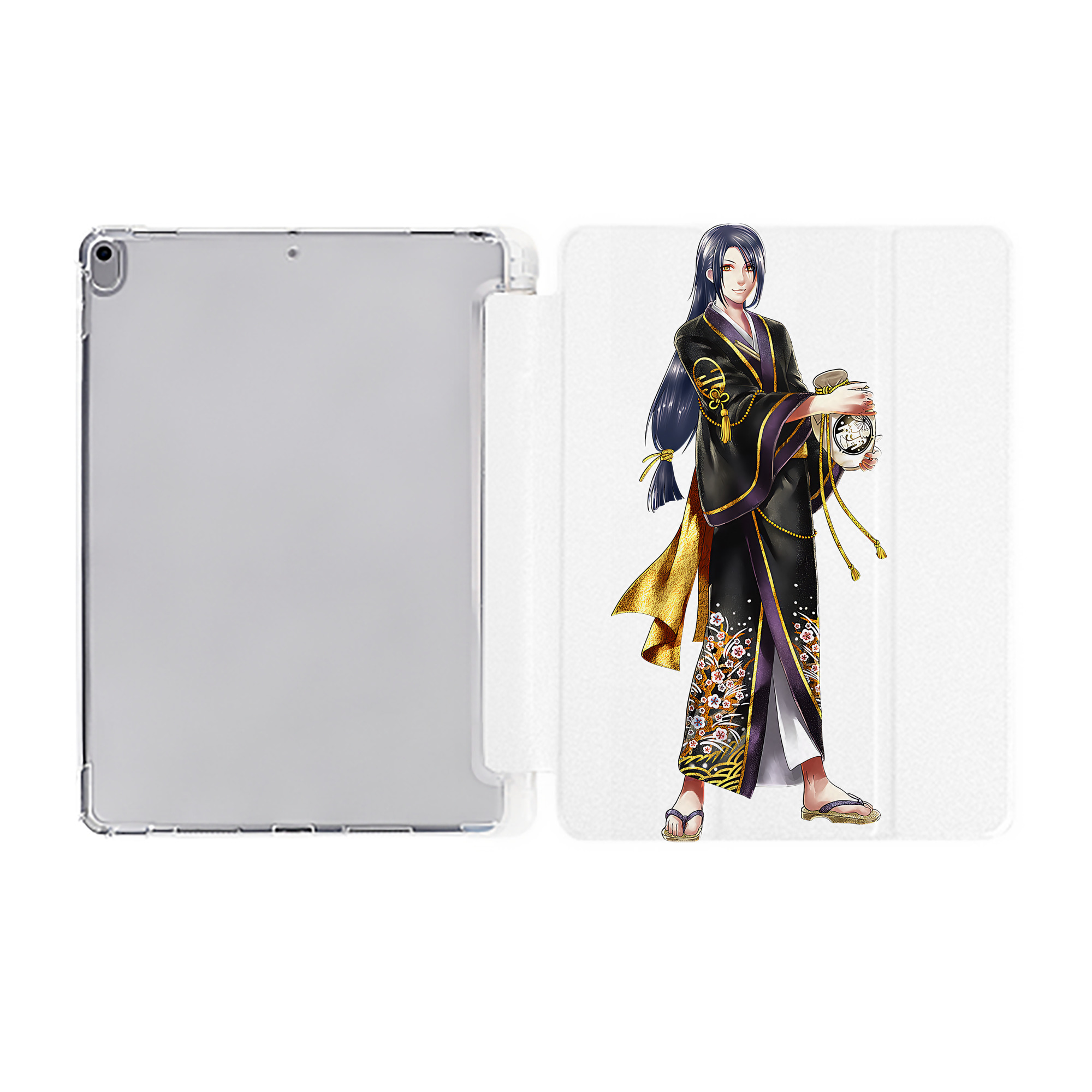 （画像用） 刀剣乱舞 Touken Ranbu IPad ケース ペン収納付き 三つ折りスタンド PUレザー×シリコン 対応機種9.5/10.5/10.9インチ